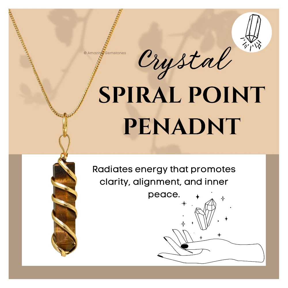 Set of 11 Crystal Spiral Pencil Point Pendant Necklace
