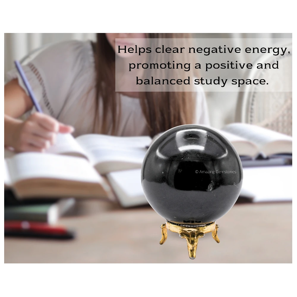 Large Black Tourmaline Sphere (2.5 Inch)