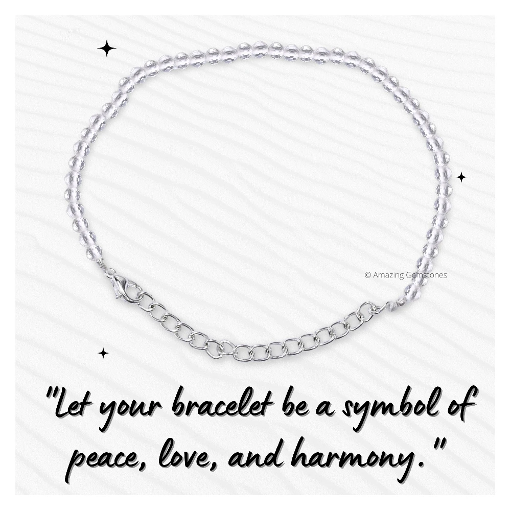 Clear Quartz Crystal Bracelet - 2mm Faceted Bead (Silver)