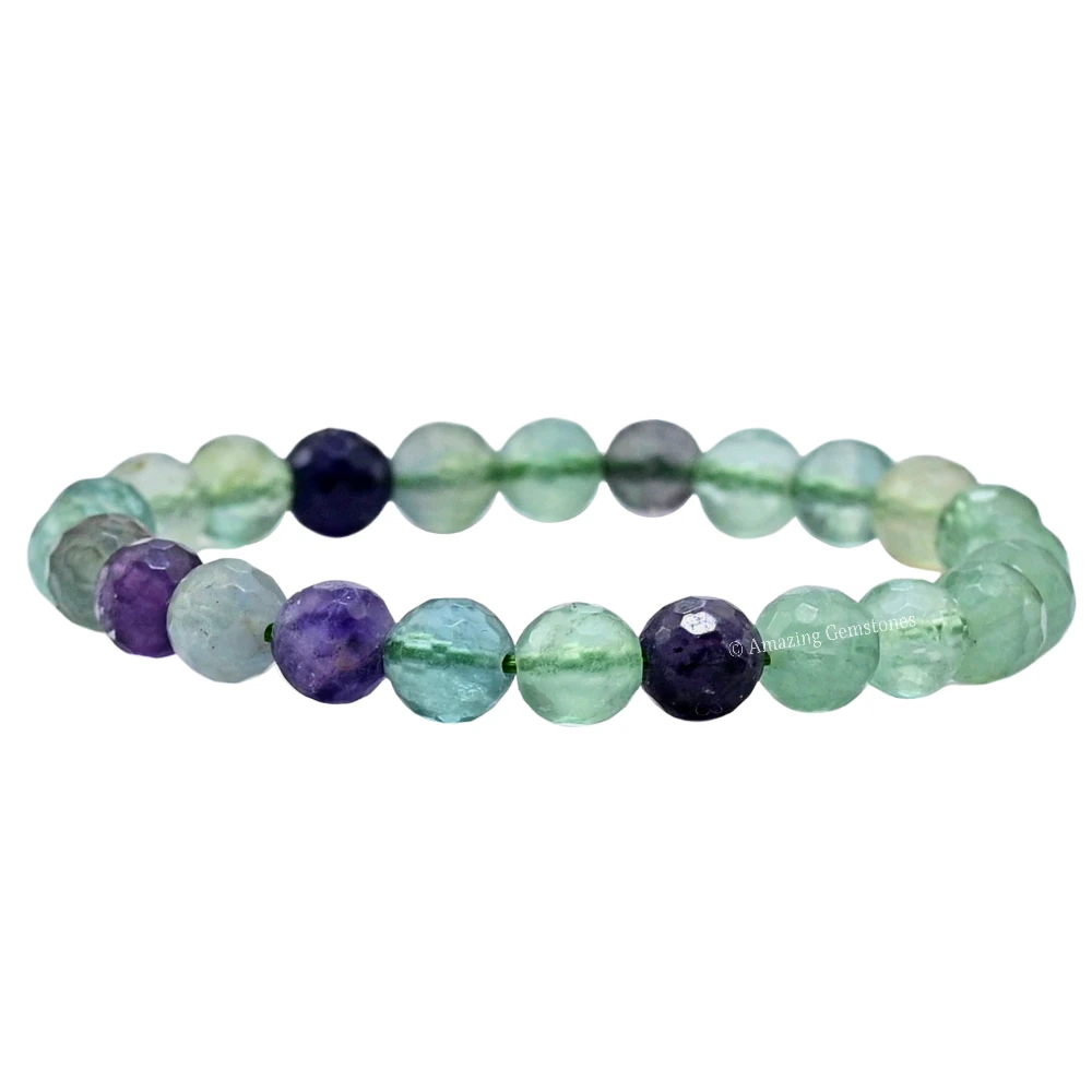 Multi Fluorite Bracelet (Faceted-Stretchable)