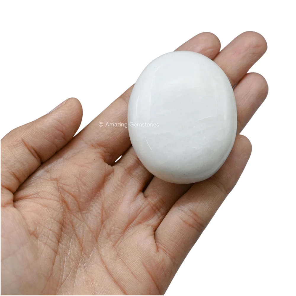 Snow Quartz Palm Stone
