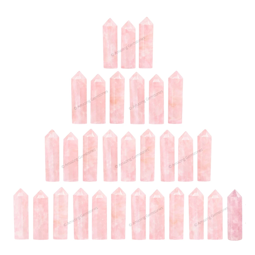 Rose Quartz Pencil Points (Set of 10)