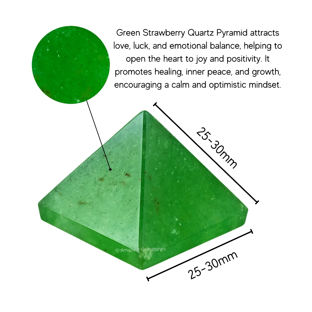 Green Strawberry Quartz Pyramid (1 Inch)