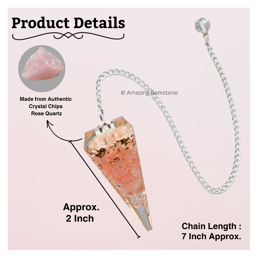 Rose Quartz Orgone Pendulum