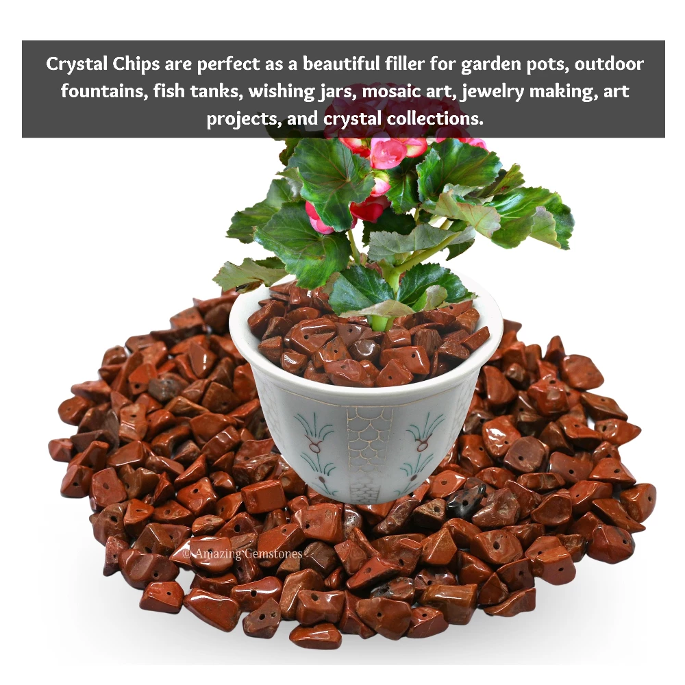 Red Jasper Chips - Pre Drilled