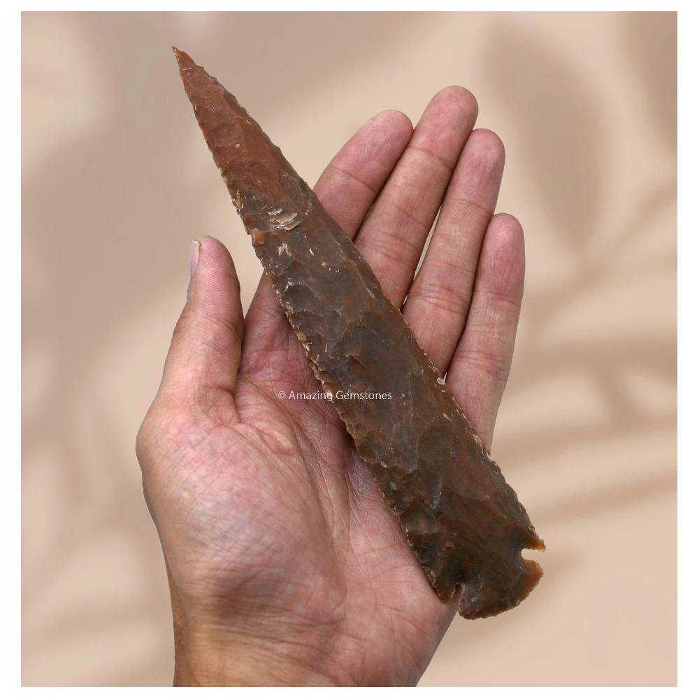 Fancy Jasper Crystal Arrowhead - 7" to 8"