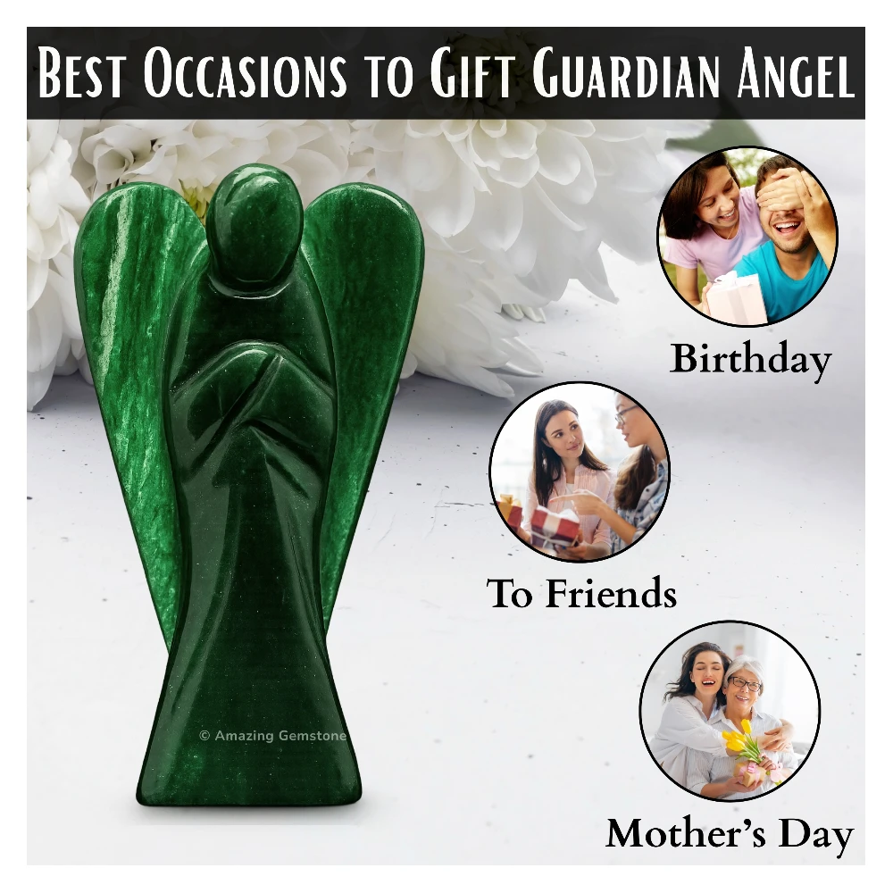 Green Aventurine Angel Figurine (3 Inch)