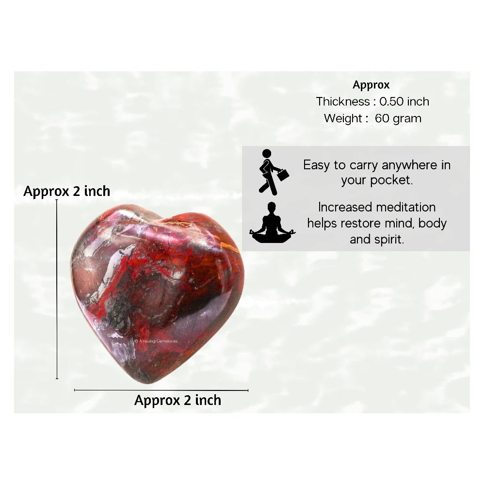 Red Jasper Hematite Heart