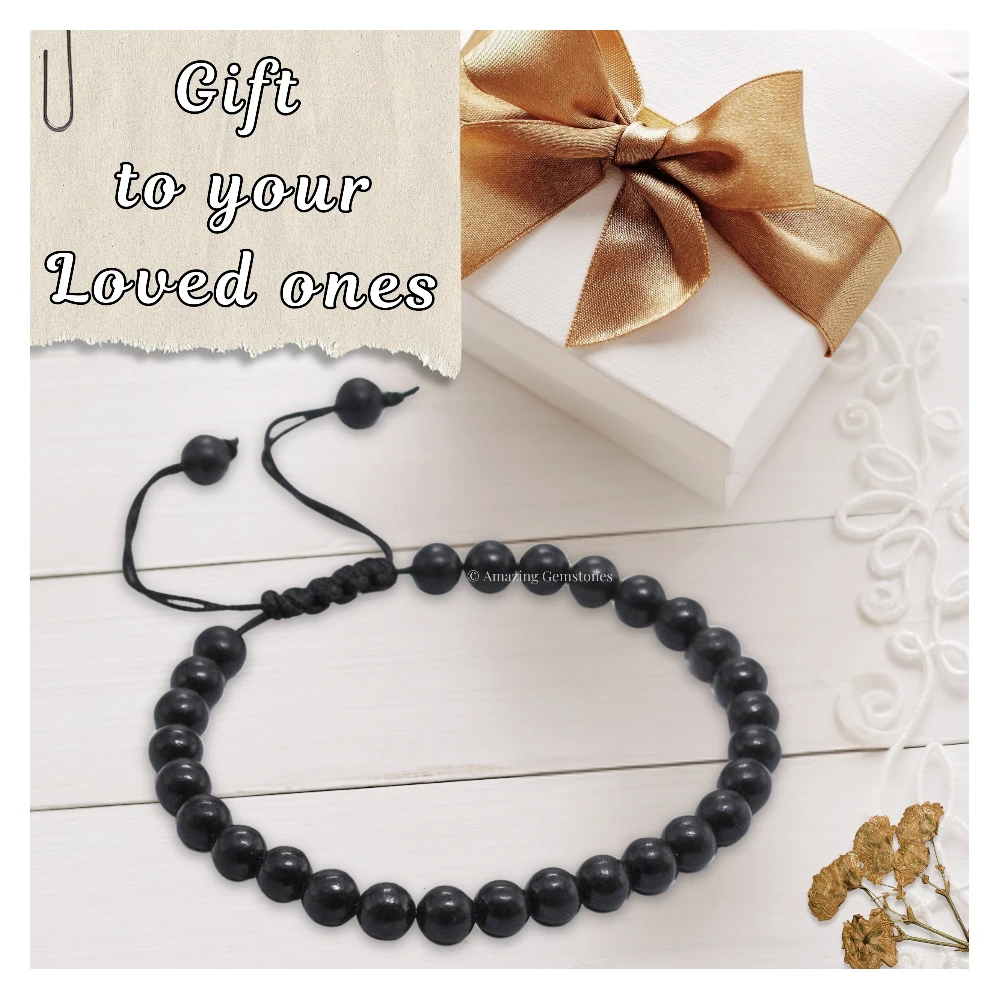 Shungite Healing Crystal Bracelets - 6mm Beads (Adjustable)