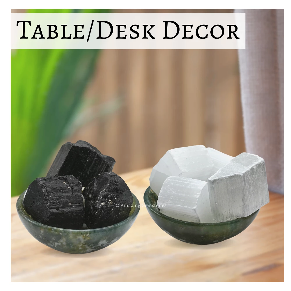 Black Tourmaline Selenite Raw Crystals (2 Pieces)