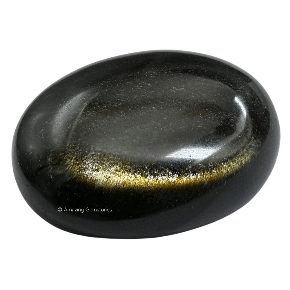 Golden Sheen Obsidian Palm Stone