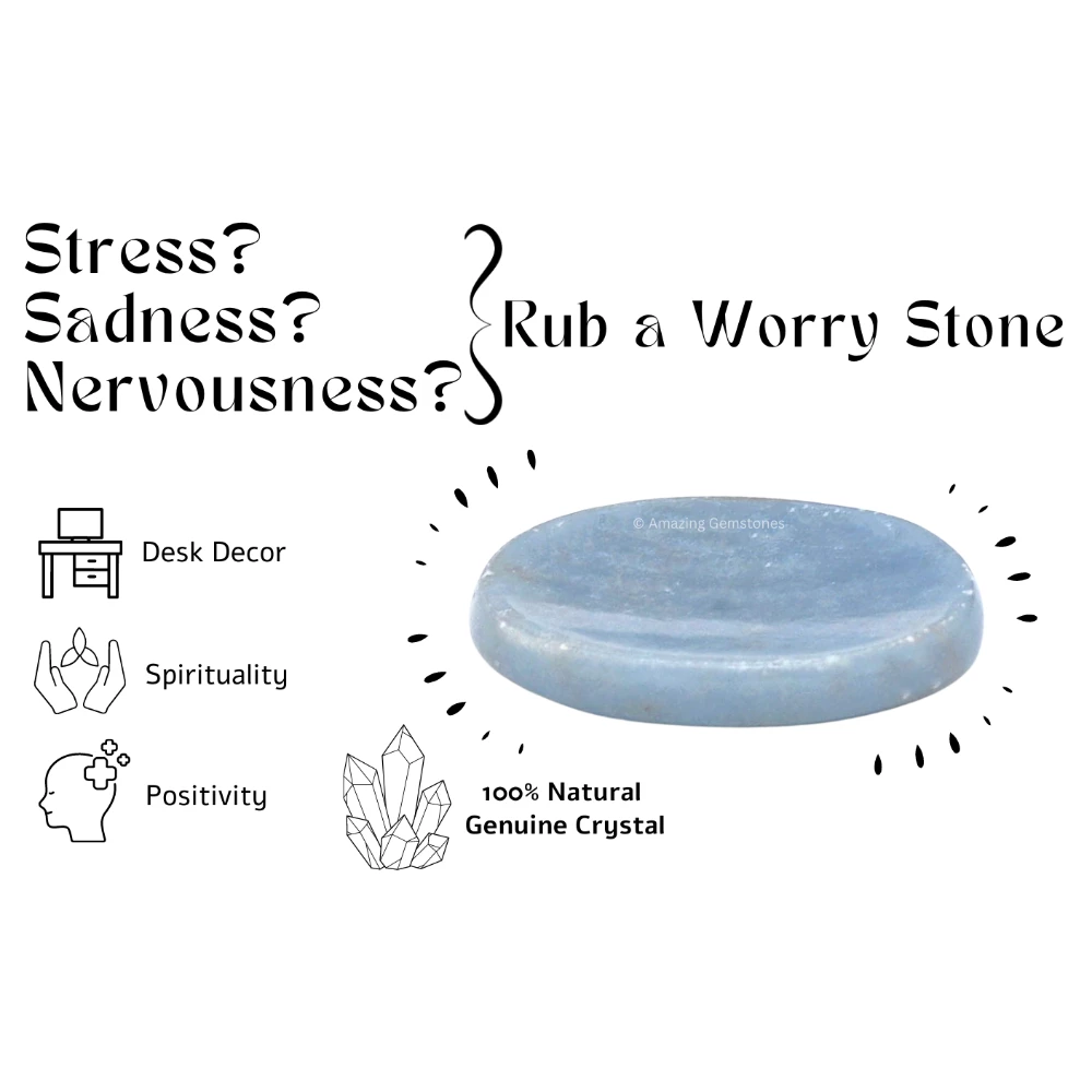 Angelite Worry Stone
