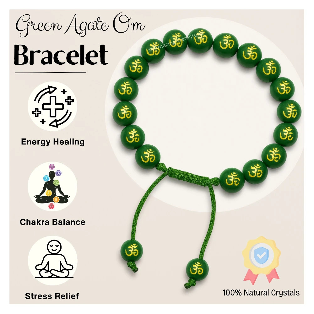 Green Agate OM Bracelet (Adjustable)