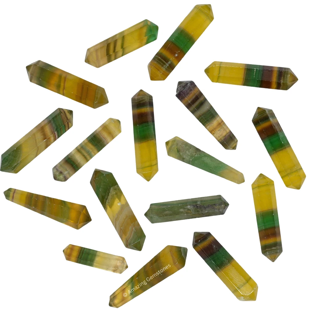 Multi Fluorite Pencil Points (Double Terminated) (Set of 50)