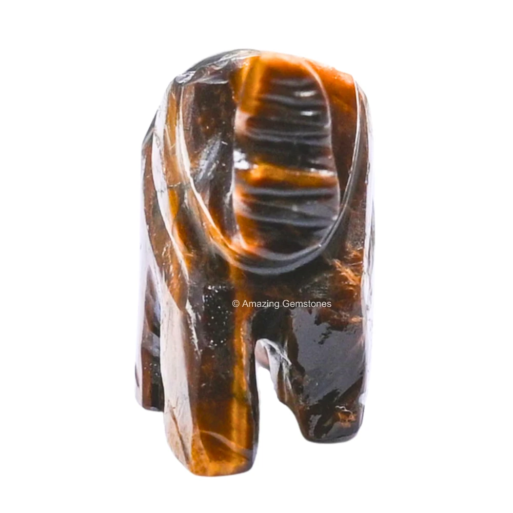 Tiger Eye Mini Elephant Crystal Figurine