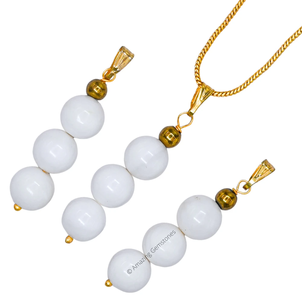 Mother of Pearl Bead Pendant (Gold)