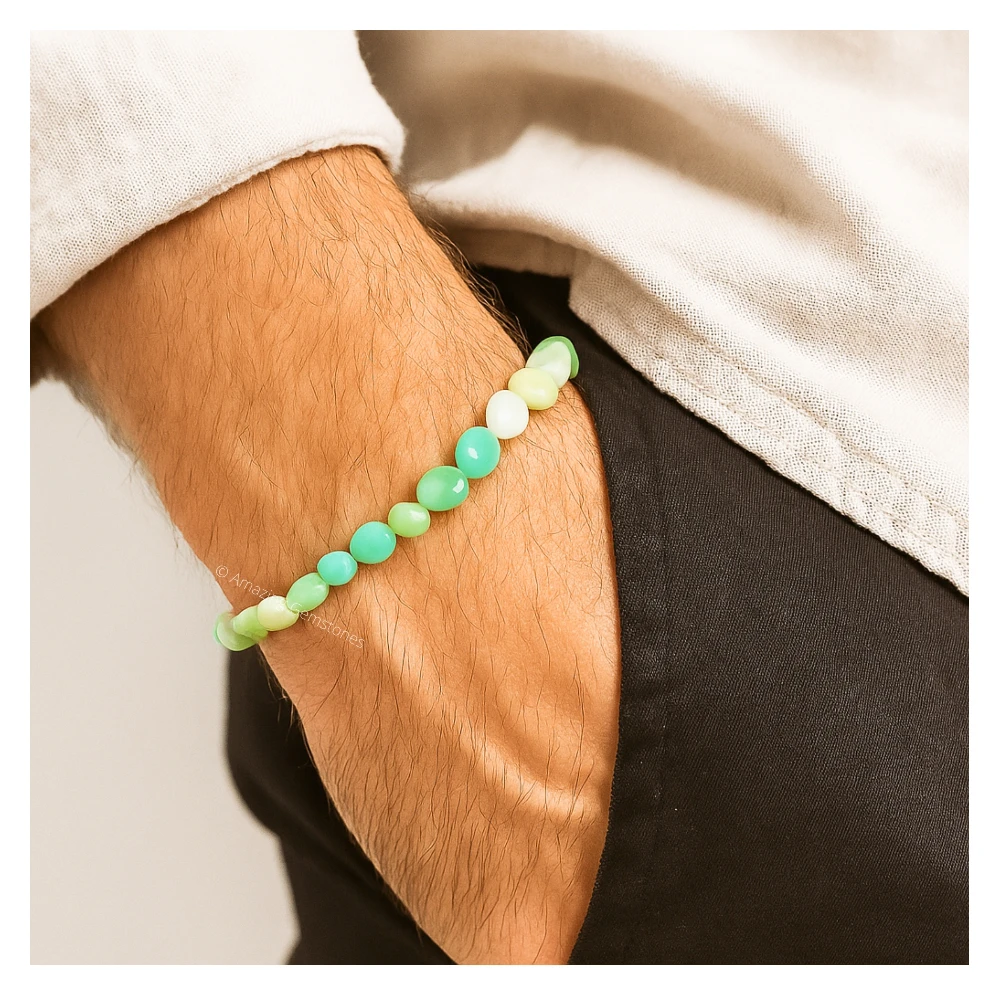 Amazonite Tumbled Stone Bracelet (Stretchable)