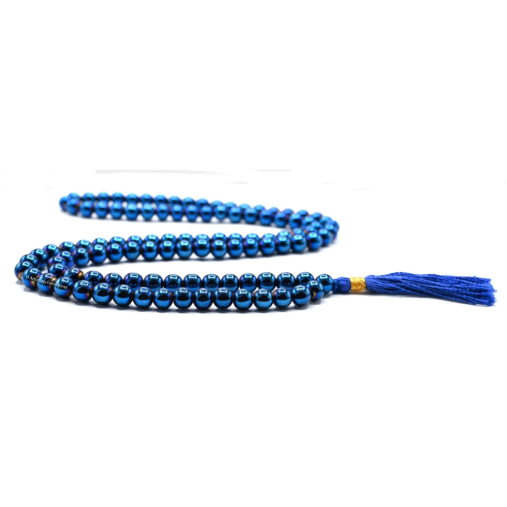 Blue Hematite Mala (Without Knot)