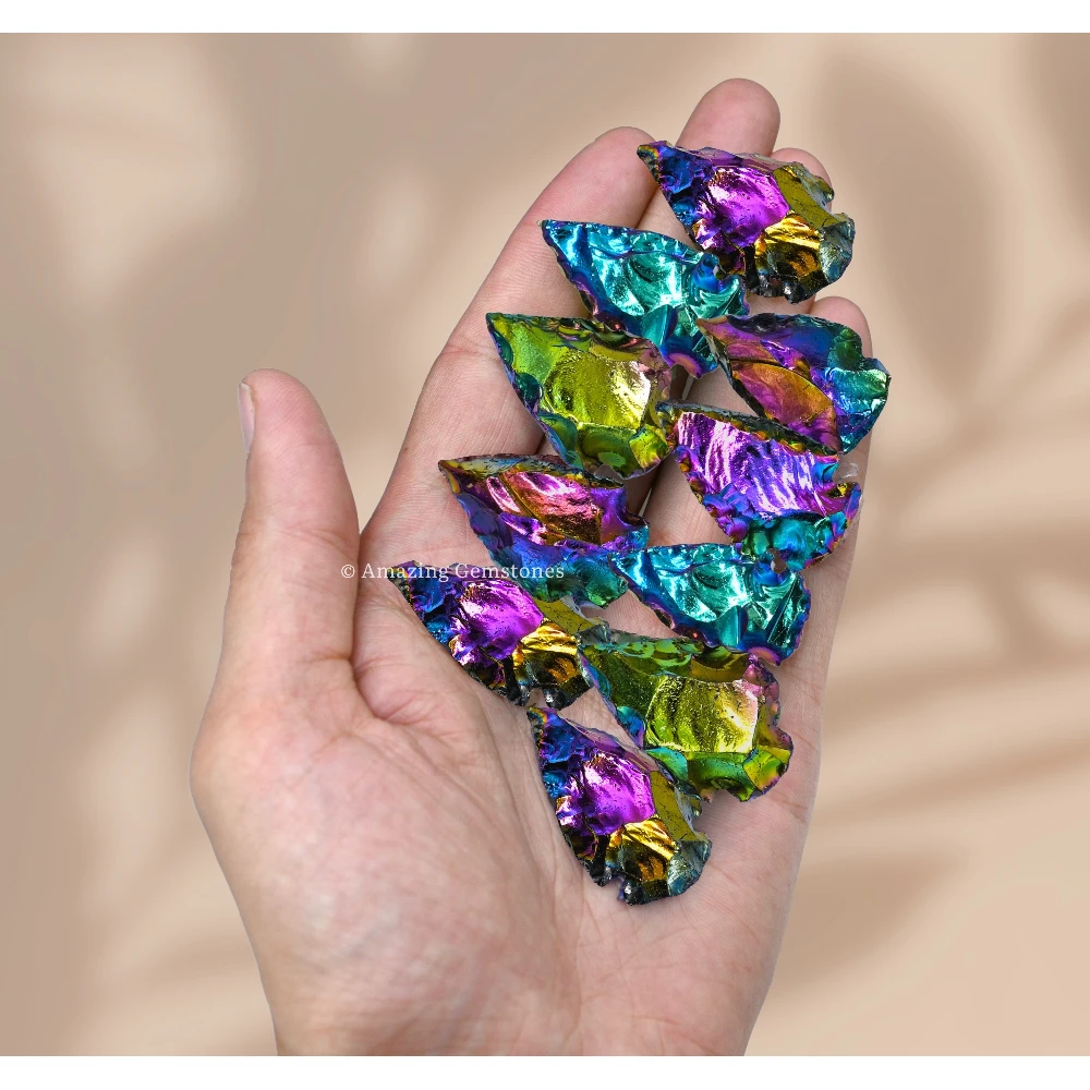 Titanium Aura Quartz Crystal Arrowhead - 1" to 1.5" (3 Pieces)