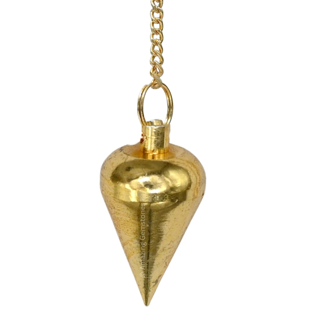 Copper Metal Pendulum - Gold Dome Cone (MP95)