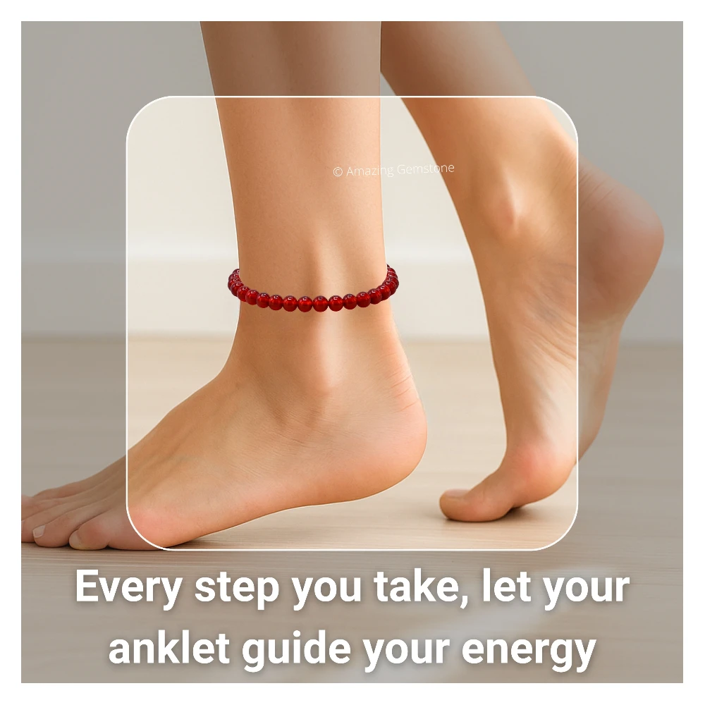 Red Onyx Anklet (Without Knot)