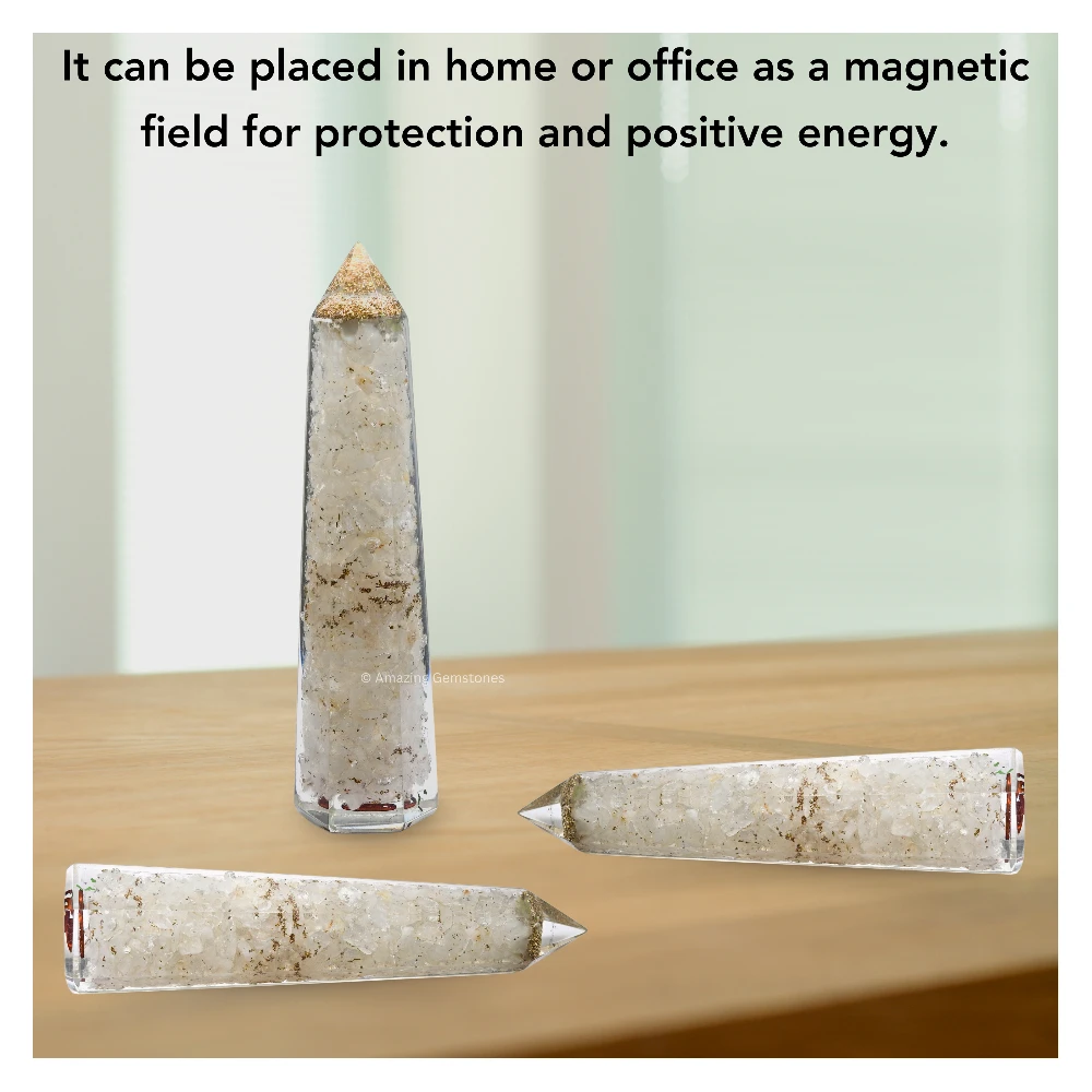 Clear Quartz Orgone Tower (4.5 Inch)