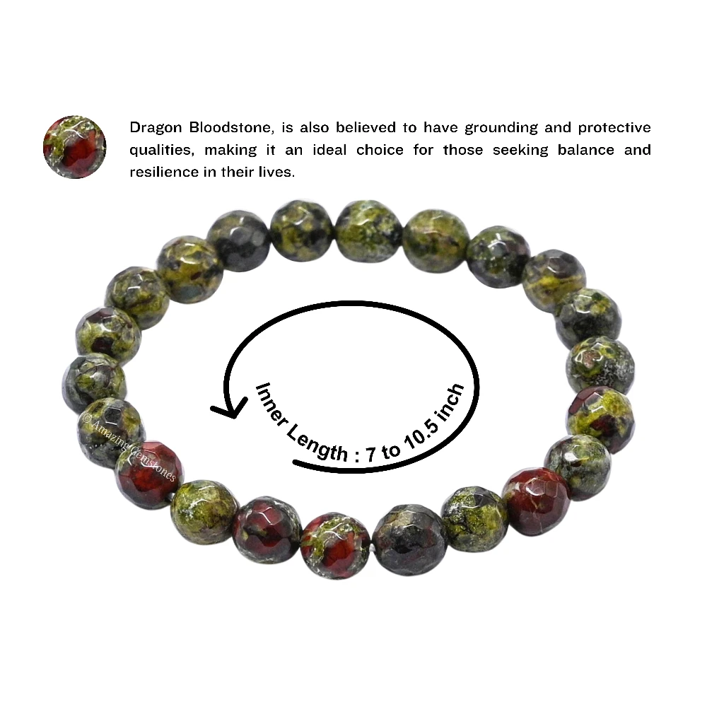 Dragon Bloodstone Bracelet (Faceted) (Stretchable)