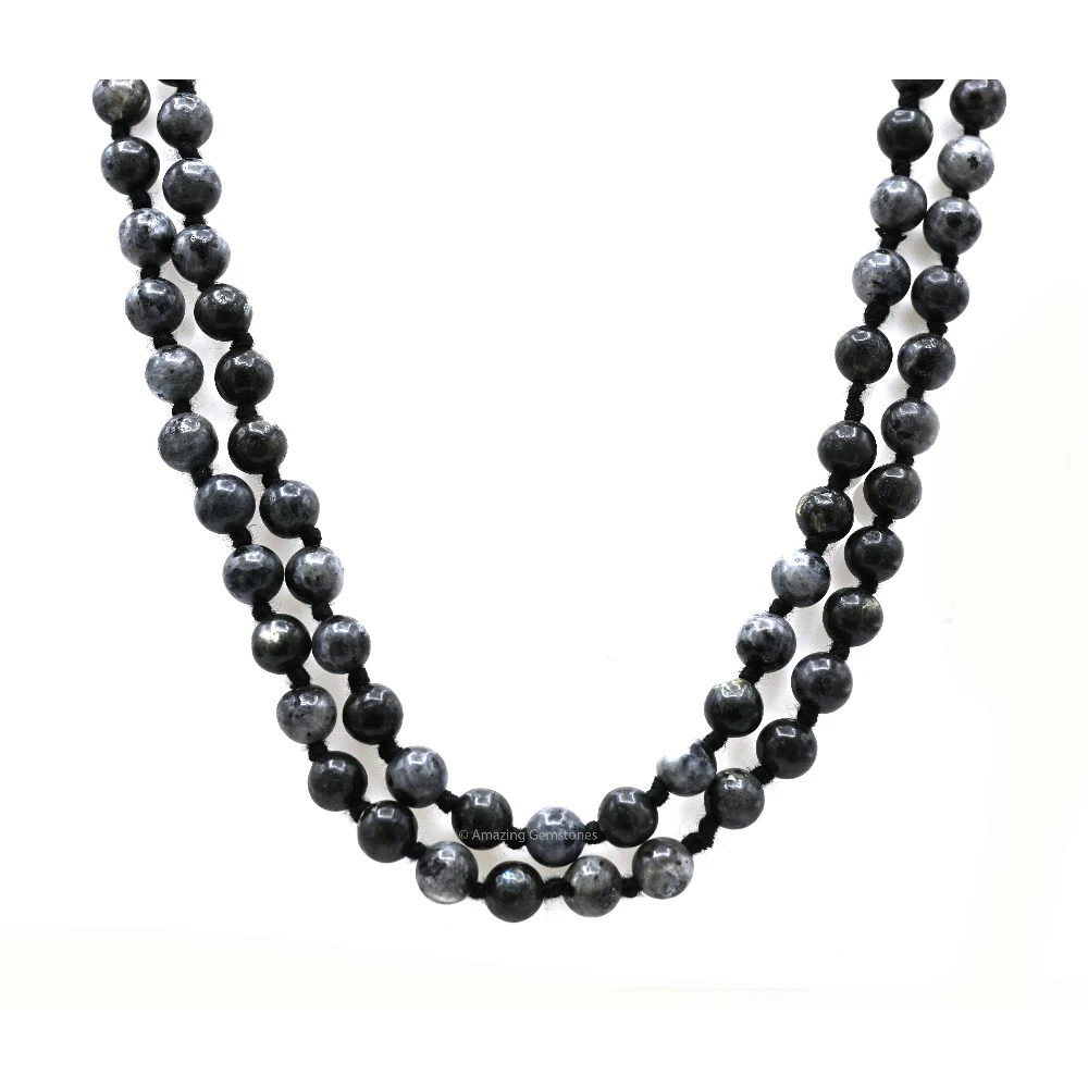 Larvikite Mala (Hand Knotted)