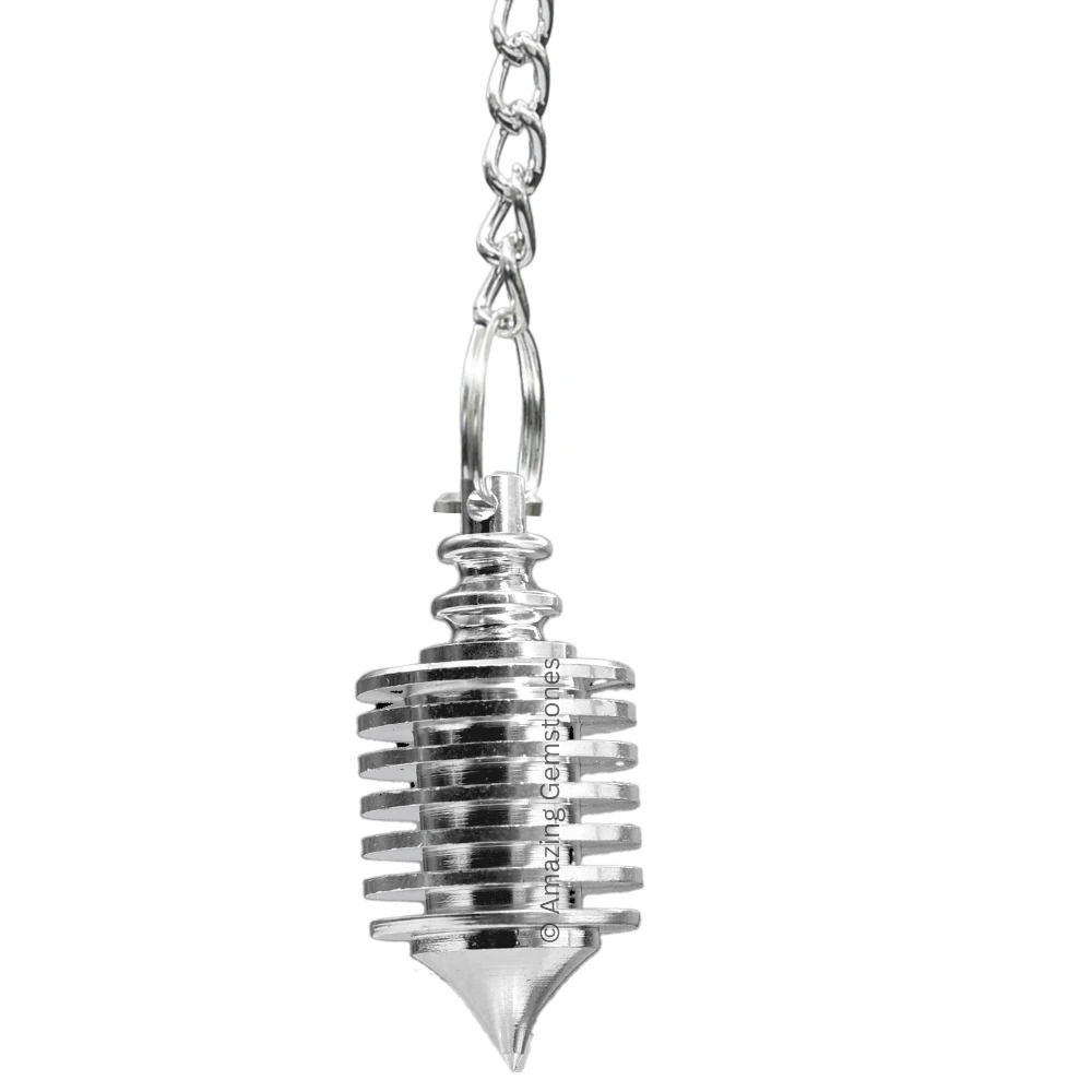 Copper Metal Pendulum - Silver Hard Coil Vertical (MP98)