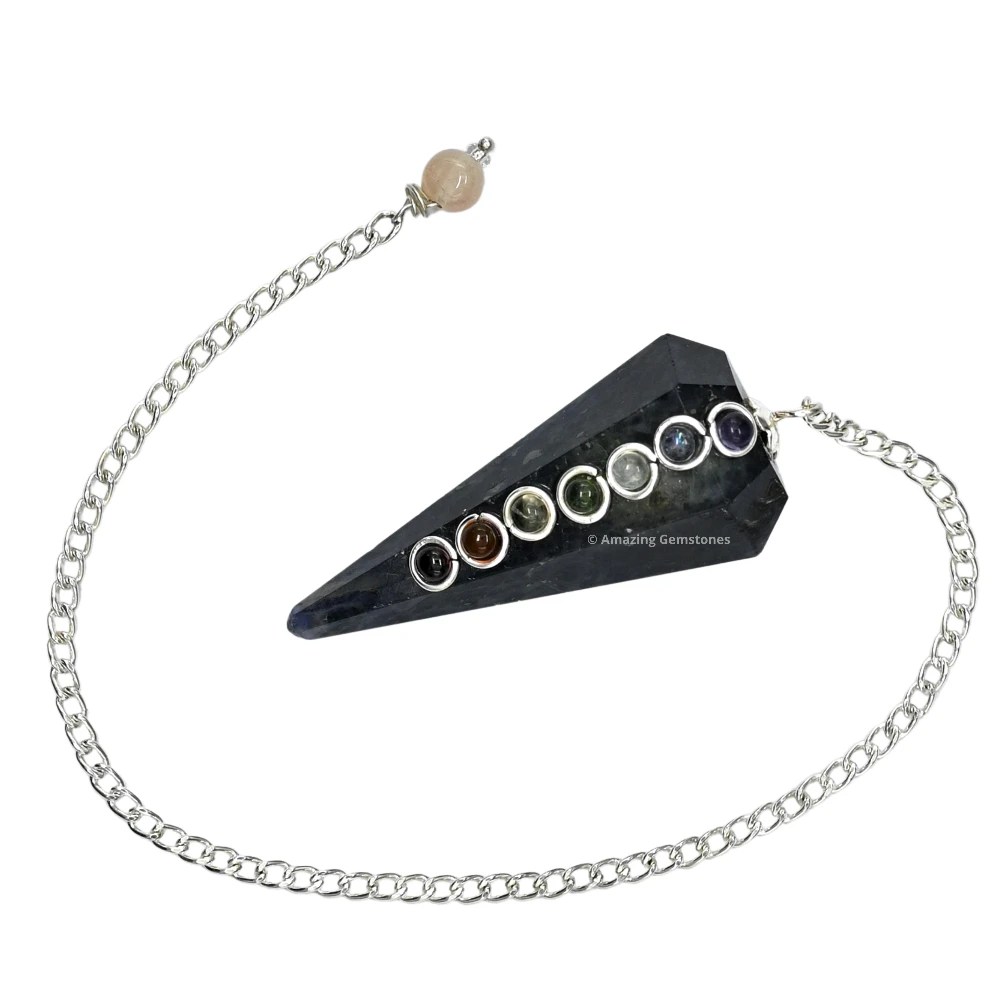 Iolite Chakra Crystal Pendulum