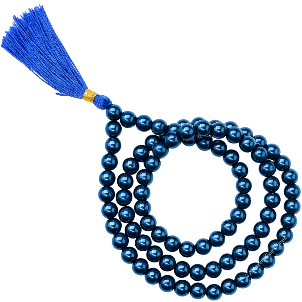 Blue Hematite Mala (Without Knot)