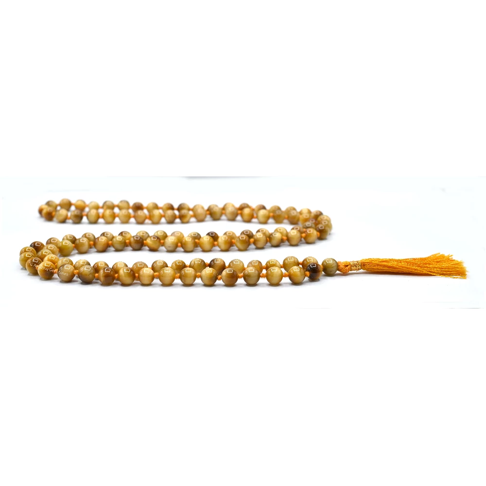 Yellow Cat's Eye Mala (Hand Knotted)