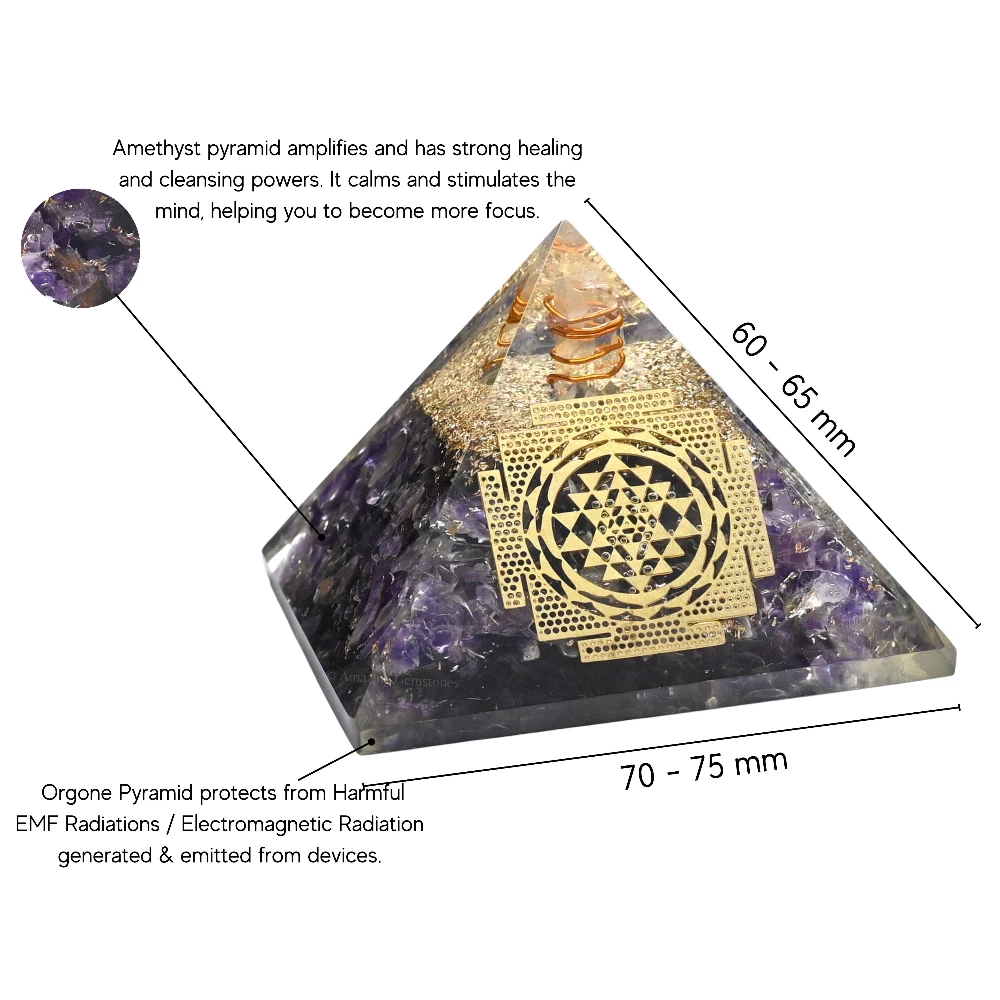 Amethyst Orgone Pyramid - Big Sri Yantra