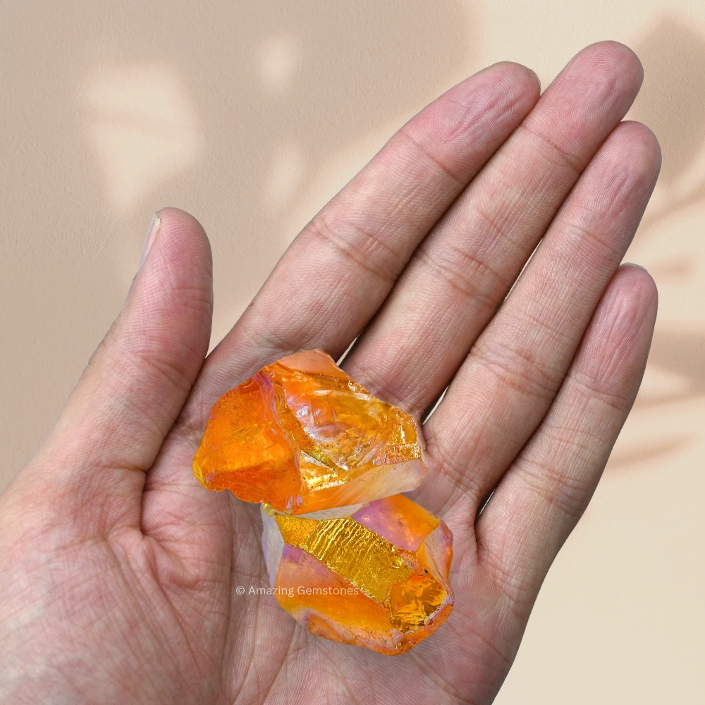 Tangerine Aura Quartz Raw Crystals (1 LB)