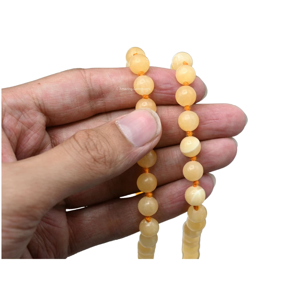 Yellow Calcite Mala (Hand Knotted)