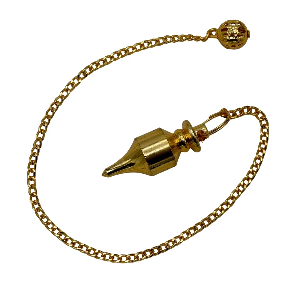 Copper Metal Pendulum - Gold Long Point Chamber (MP32)