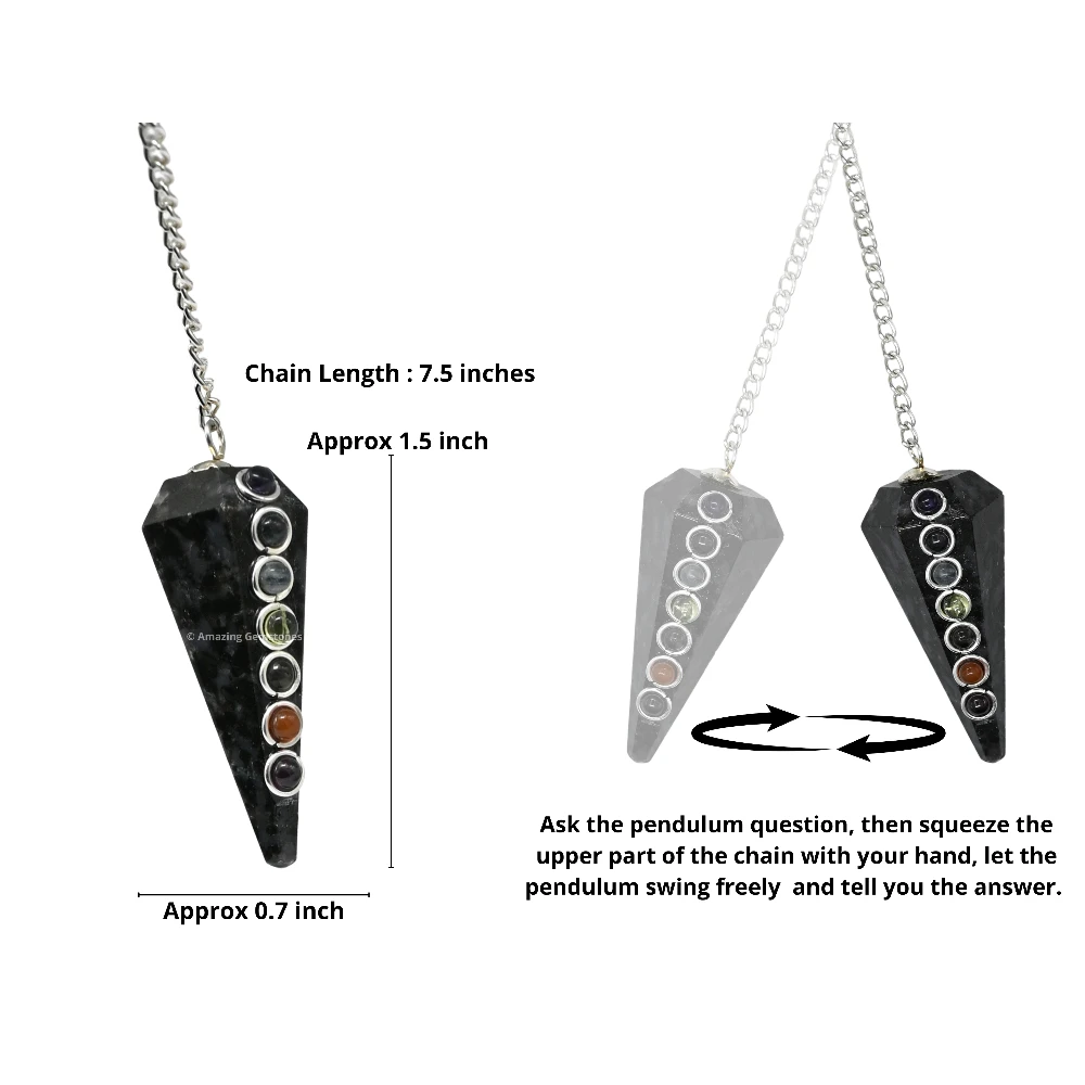 Indigo Gabbro Chakra Crystal Pendulum