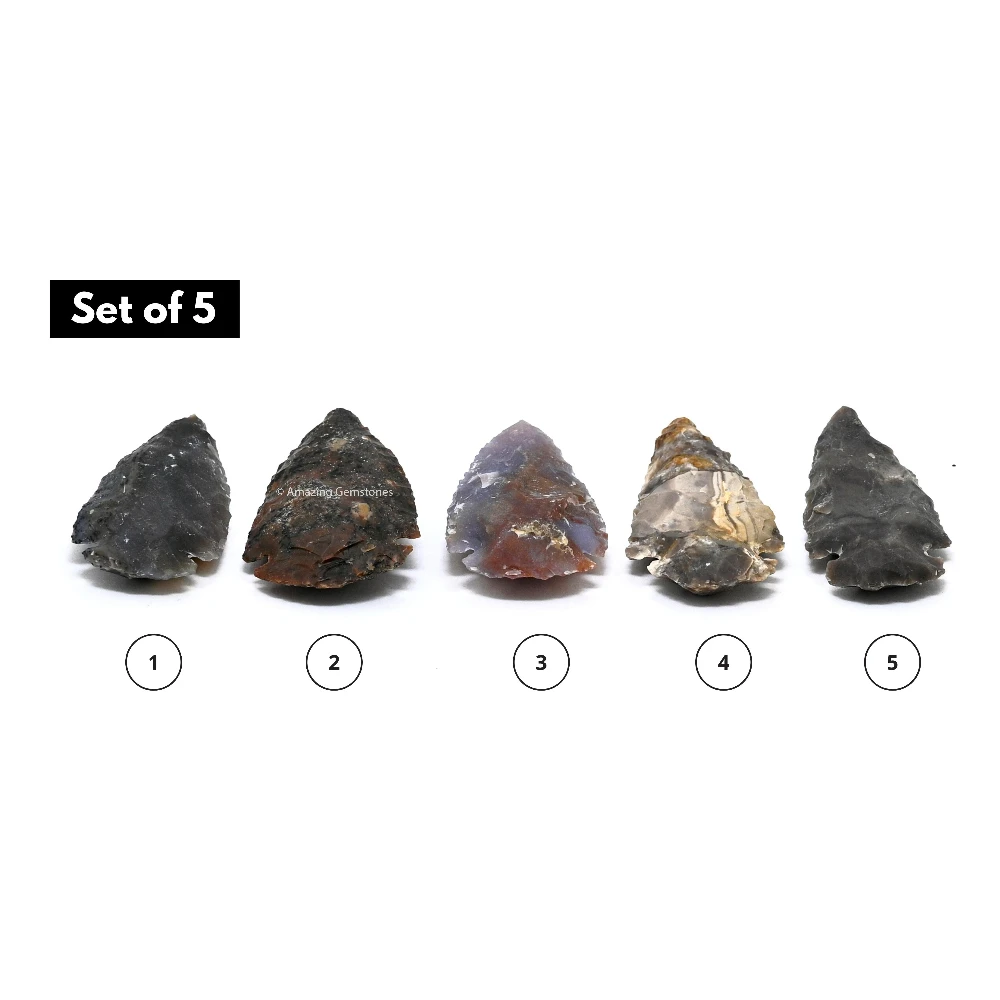 Fancy Jasper Crystal Arrowhead - 2" to 3" (5 Pieces)