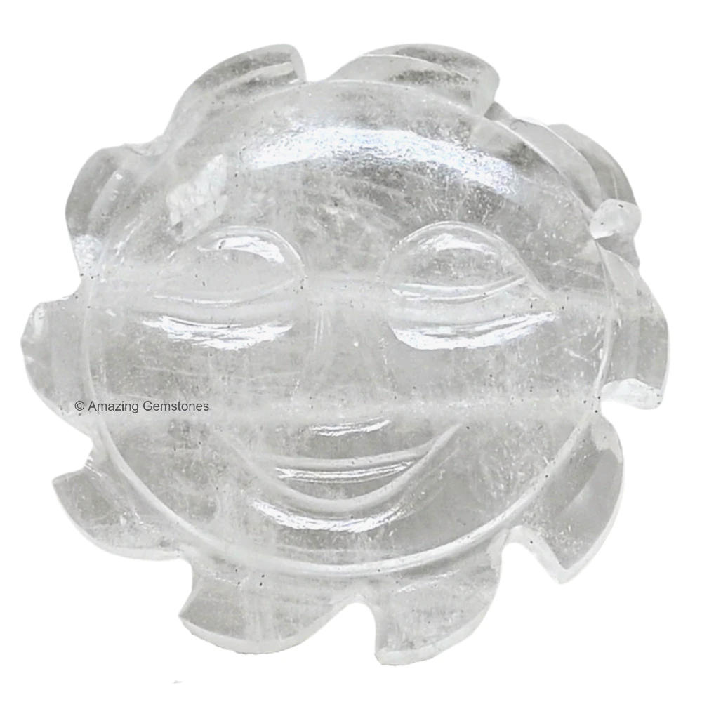 Clear Quartz Crystal Sun Face