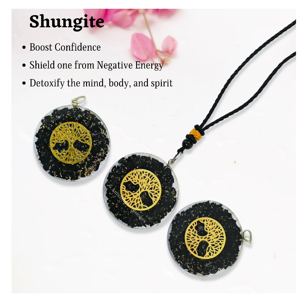 Shungite Necklace - Tree of Life