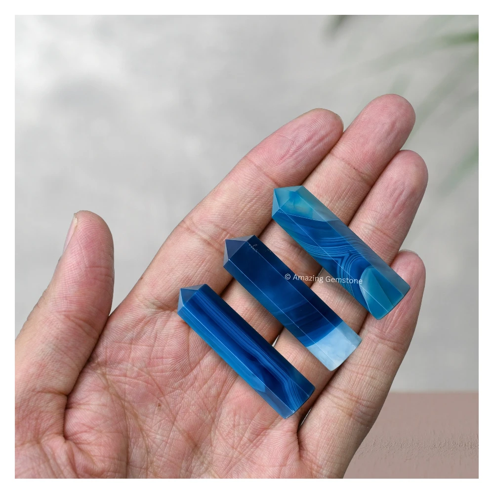 Blue Onyx Pencil Points (Set of 3)