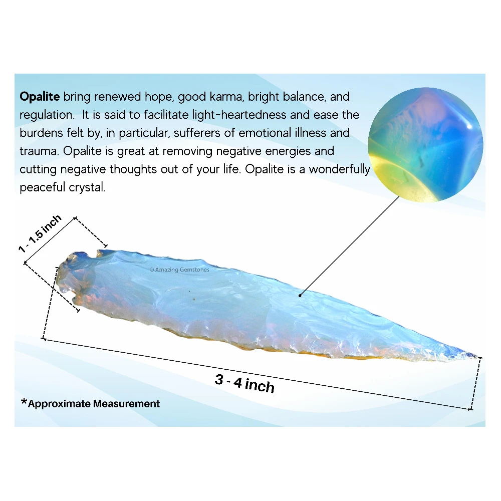 Opalite Crystal Arrowhead - 3" to 4"