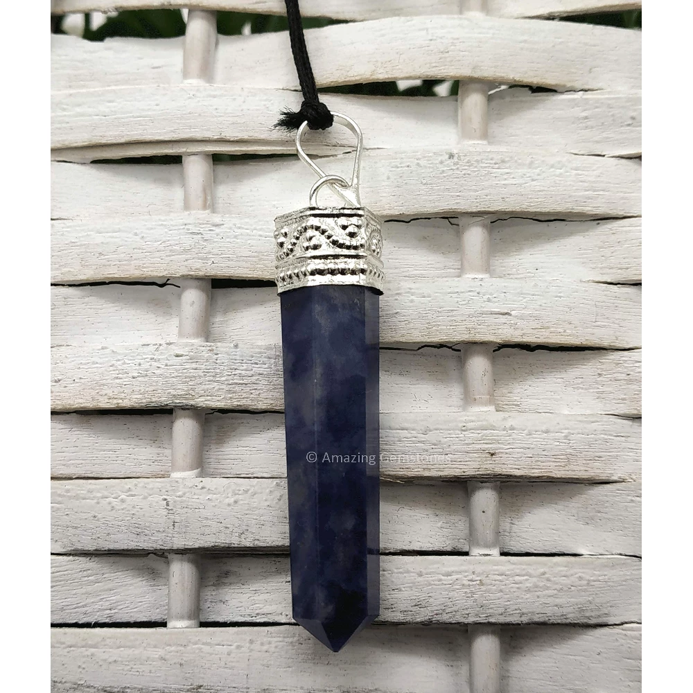 Iolite Necklace - Pencil Point (Silver)