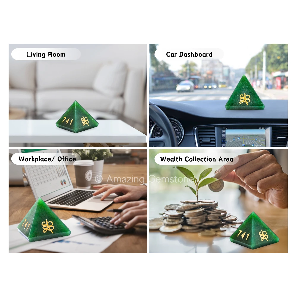 Zibu Money Green Aventurine Pyramid (2 Inch)