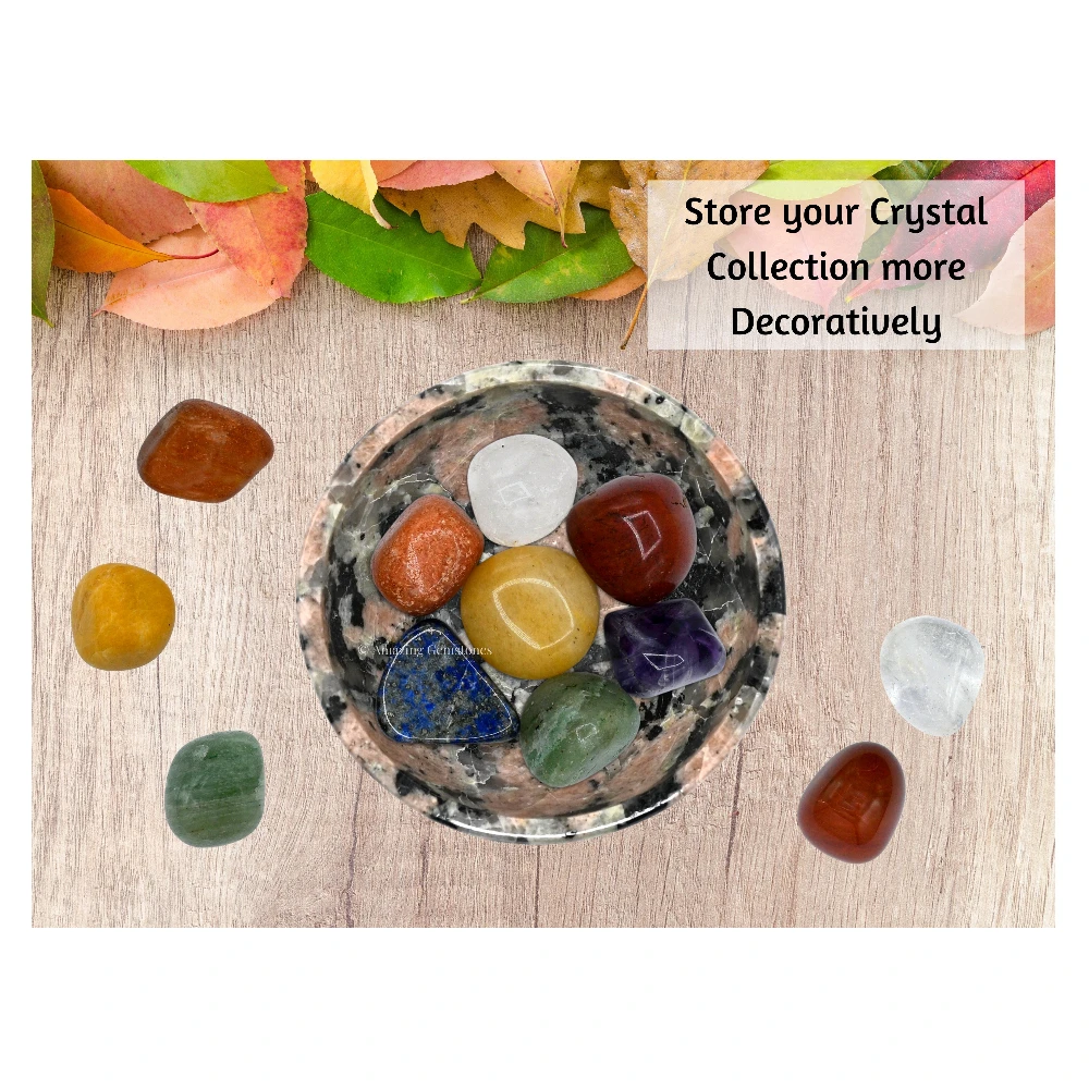 Pink Granite Crystal Bowl - 2 Inch