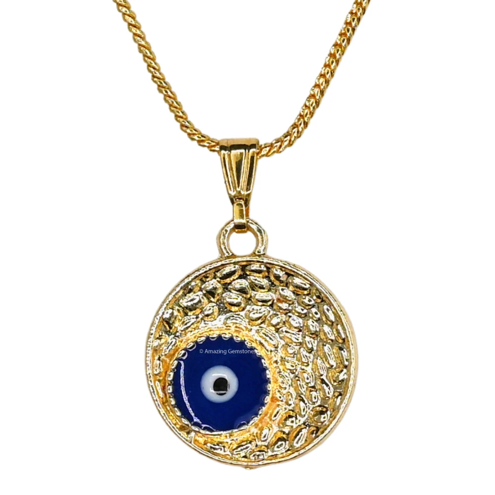 Blue Minimal Evil Eye Pendant