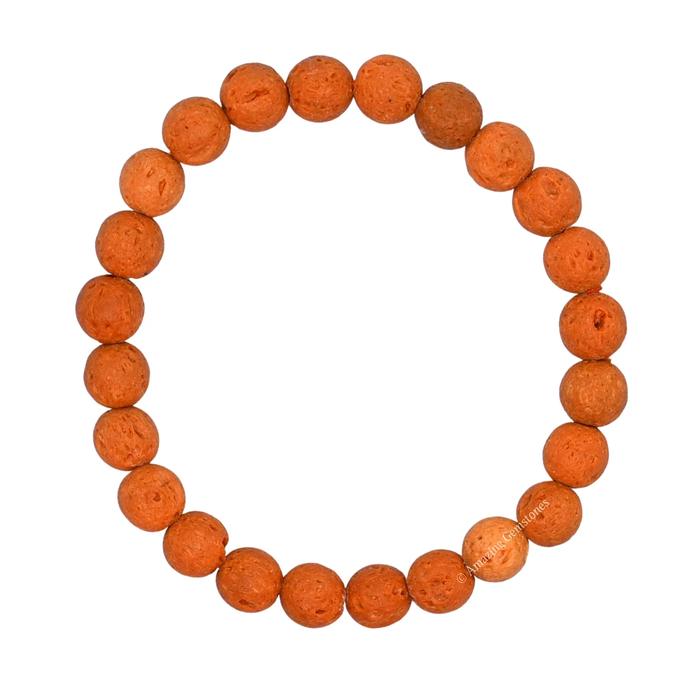 Orange Lava Bracelet (Strechable)
