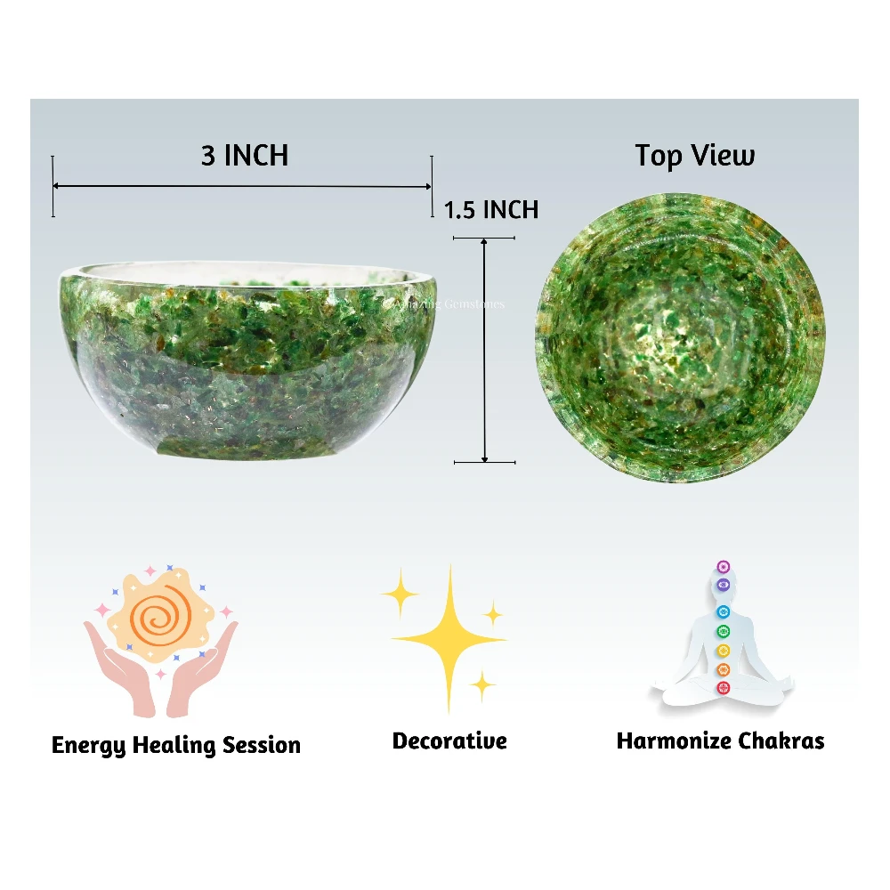 Green Aventurine Crystal Orgone Bowl (3 Inch)