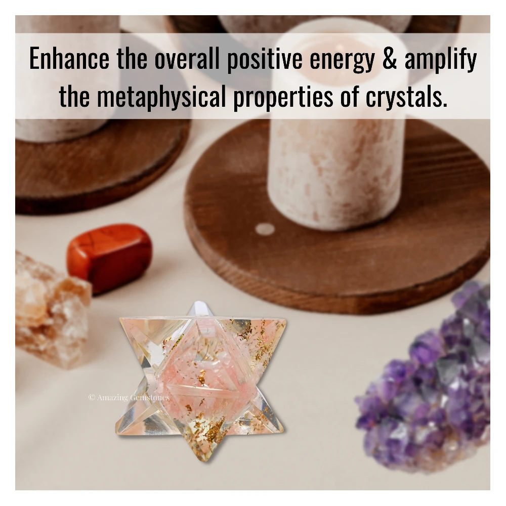 Rose Quartz Orgone Merkaba - 1 Inch
