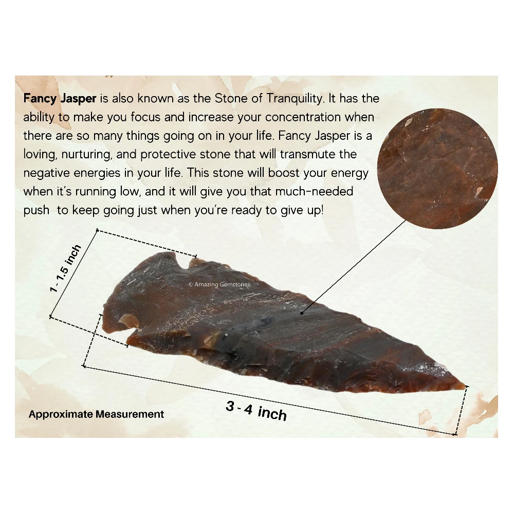Fancy Jasper Crystal Arrowhead - 3" to 4" (3 Pieces)